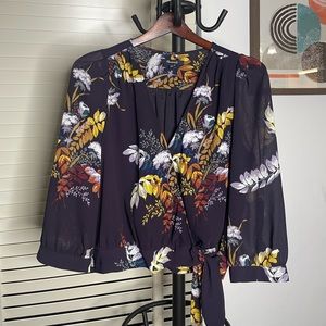 Madewell Wrap Top in Blooming Oasis